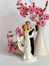 Cake Topper - black, white and gold - retro style